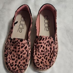 Hey Dude Pink Animal Print Flats